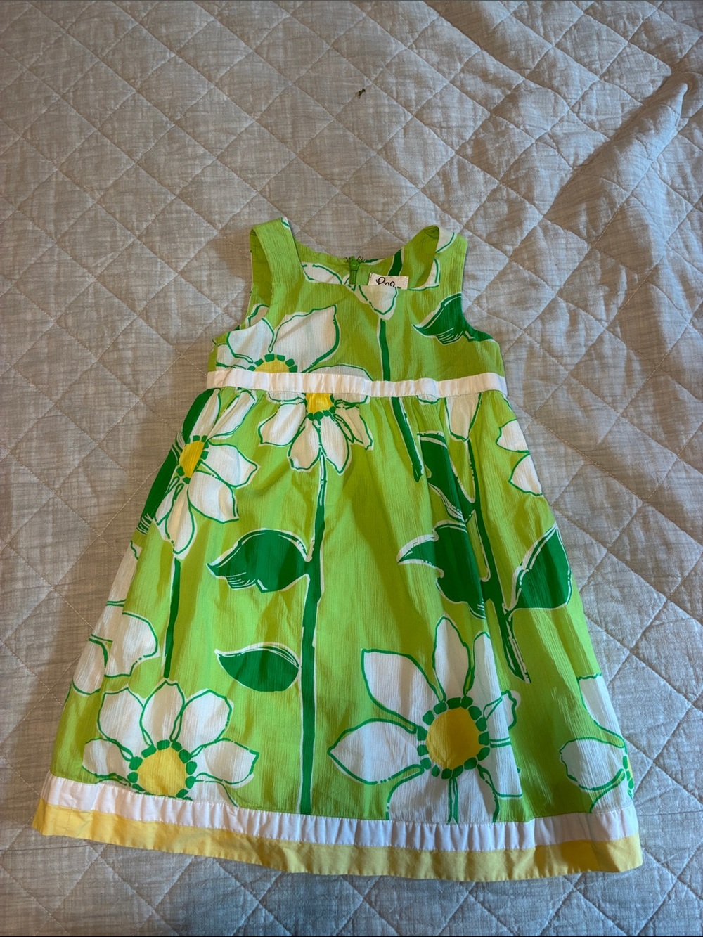 Girls Lilly Pulitzer Lime Green Floral Sleeveless Dress